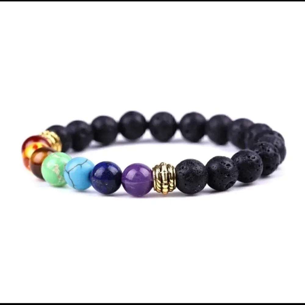 Set of (3) Lava Rock Essential Oil Diffuser Bracelets